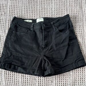 Universal Thread Black Jean Shorts High-Waisted Cuffed